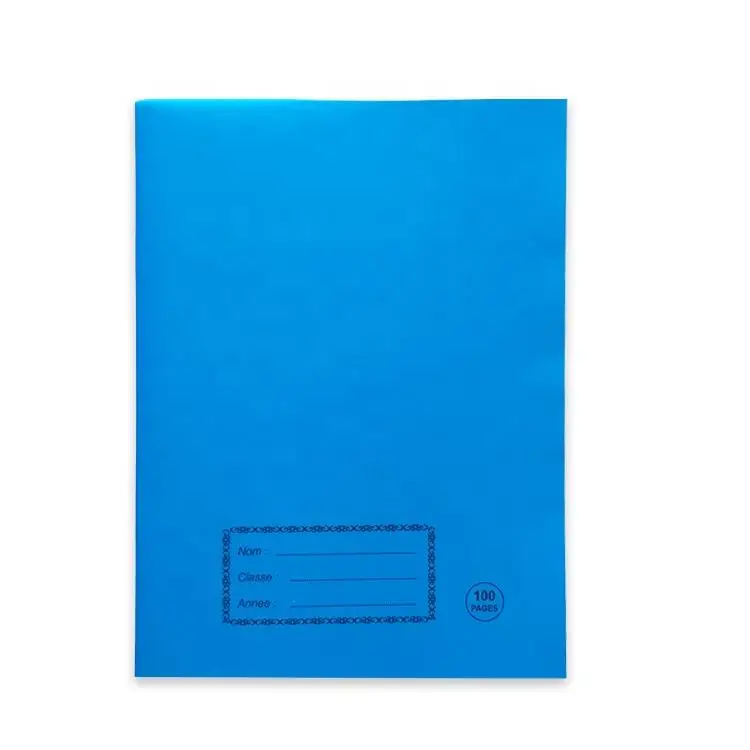 Factory Direct Stationery Exercise Books 100 Pages Custom Plastic Cover Inner Paper Exercise Book For School