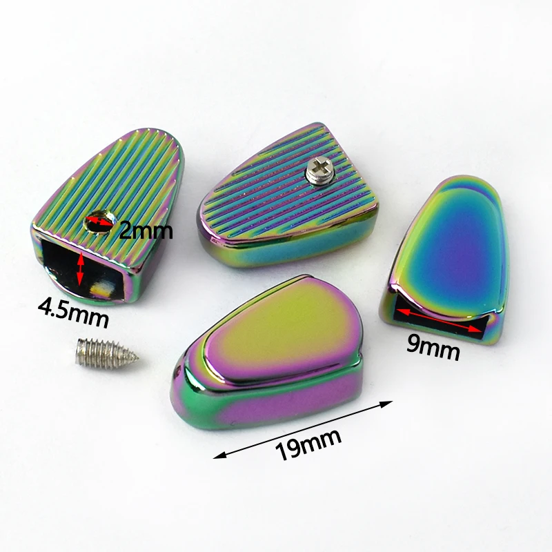 Meetee BD514 9mm DIY Other Handbag accessories Sewing Decoration Rainbow Metal Zipper Tail Clips Zippers Pull End