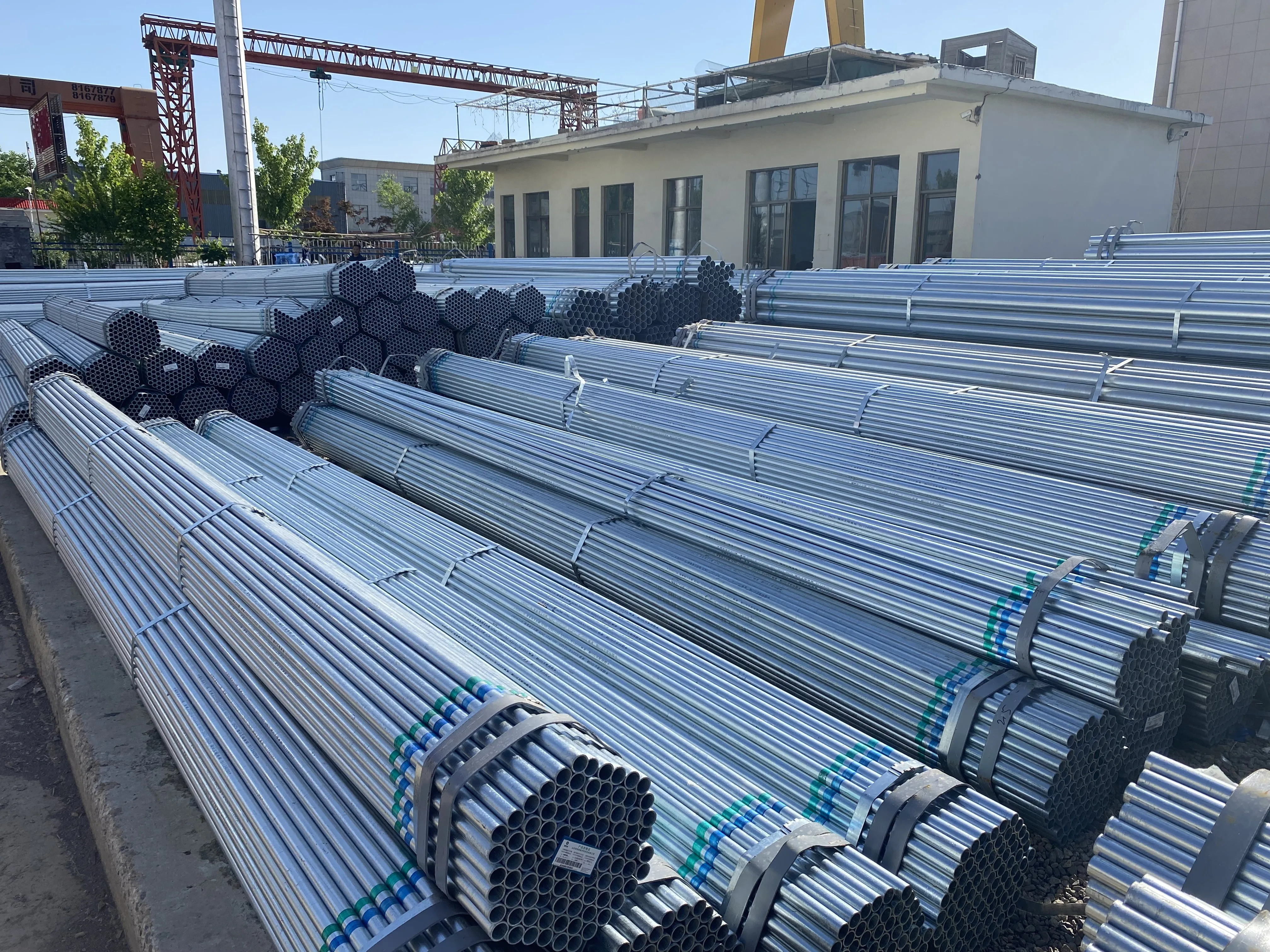 galvanized steel round pipe tube  4 inch 8 inch customized length schedule 40 galvanized steel pipe