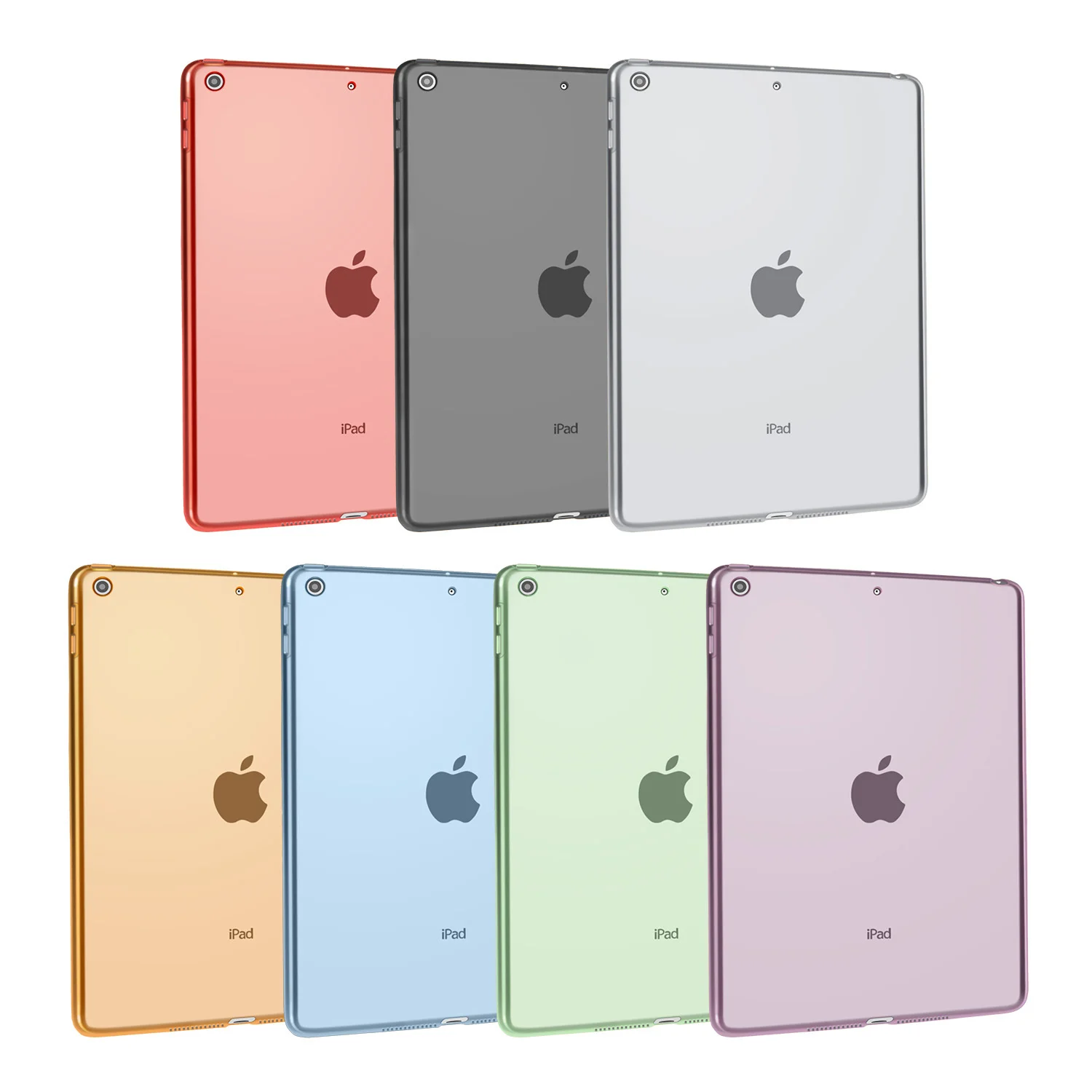 Colorful clear Shockproof Four Corners Drop-Resistant Flexible Soft Transparent Clear TPU Tablet case for ipad