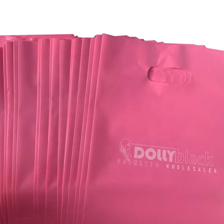 LDPE One side printing pink cloth shop/ market plastic fashion bag packaging
