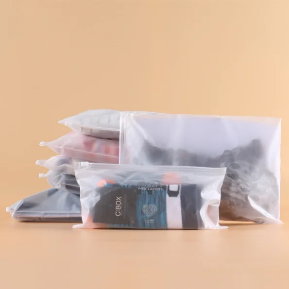 Socks and clothes packaging bags frosted pe zipper bags