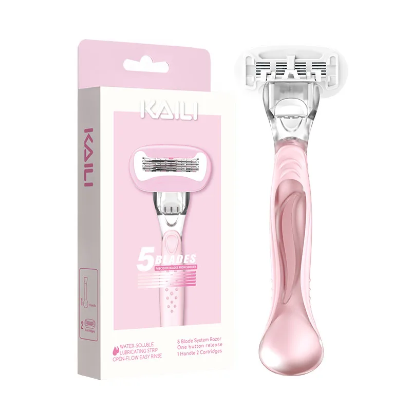 private label box packed women shaving razor 5 Blades Womens Razor Best Selling  Women Shaving Razor