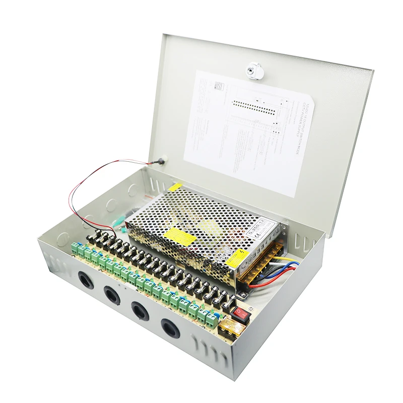 
DC12V 20A 30A 18 Channel Power Supply Adapter Box for CCTV Camera CCTV System 12V Security professional Converter Adapter 