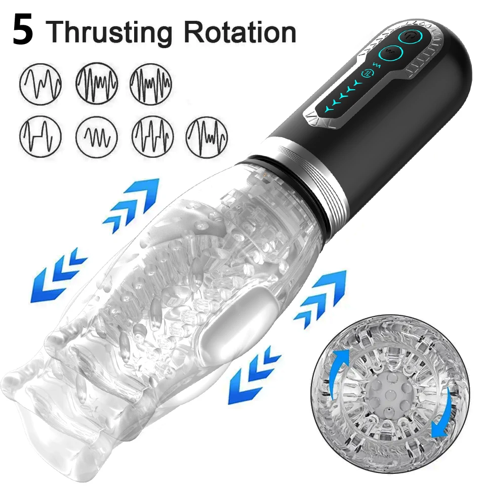 2025 New Automatic Male Masturbator Sex Toy 7 Vibration Frequencies 5 Rotation Modes Adult Toys for Men