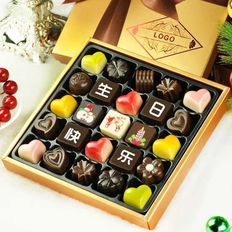 Empty Chocolate Box Red Heart Shape Custom Design Gift oxes Black Gold Double Drawer Christmas Chocolate Packing
