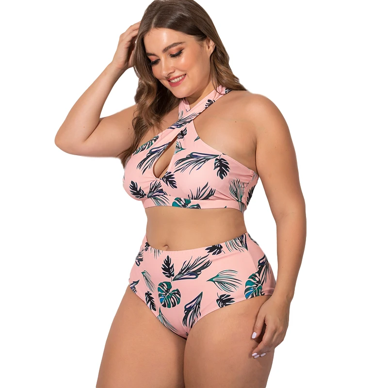 Push Up Bikini 2020 Two Piece Swimsuit Women High Waist Black Pink Bikini Set Plus Size Swimwear