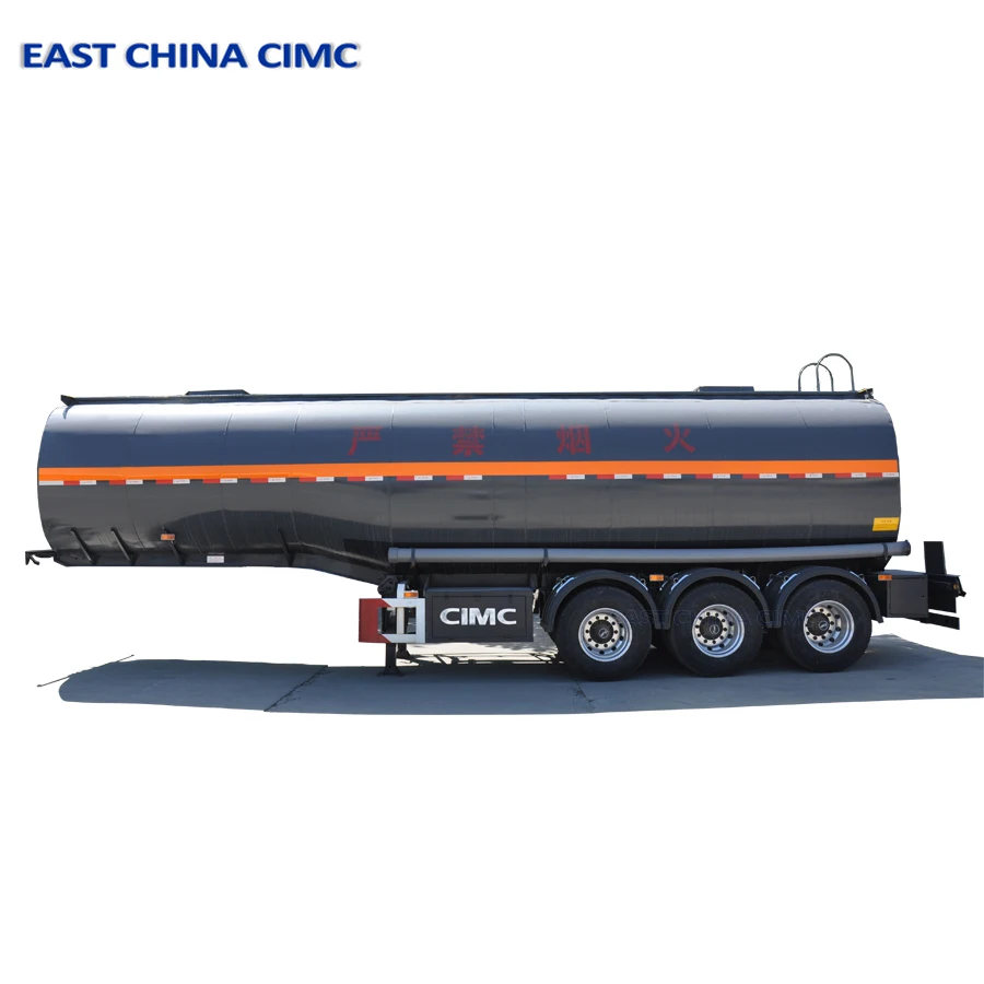 12 Wheels Fuel Tank Trailer With Explosion-Proof Manhole Cover Carbon Steel Fuel Tank Trailer For Petroleum Mining Site