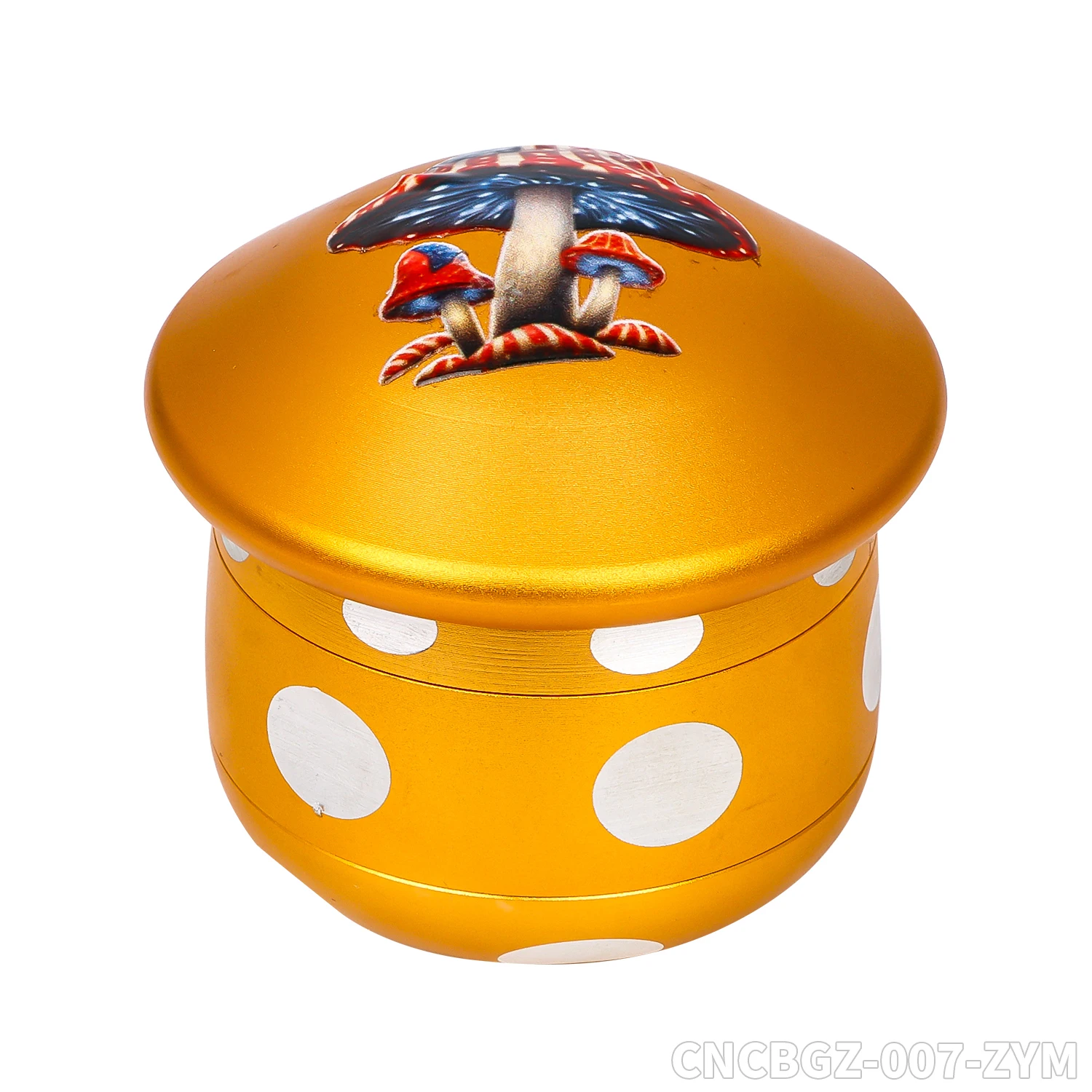 Wholesale Custom Logo OEM Aluminum Alloy Metal Mushroom Shaped Green Pink Red Color 4 Parts Herb Grinder Pepper Mill Crusher