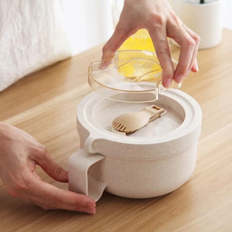 Безопасная для микроволновой печи легкая Пшеничная солома из волокна пищевых продуктов рамен хлопьев лапша пластиковая чаша с столовыми