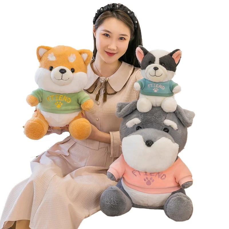Schnauzer Dog Plush toy Shiba Inu Puppy stuffed animals Husky Doggy Adorable Soft Toy For Girls Boys Pet toy