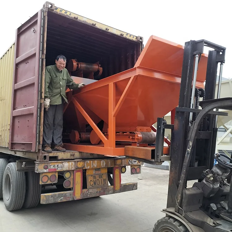 Concrete Batching Plant Machine PLD1200 3 bins belt conveyor weighing aggregate hopper