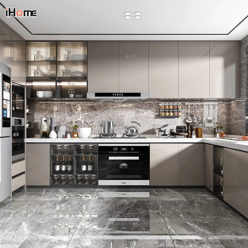 IHome Western огнестойкий кухонный шкаф современный дизайн с бытовой техникой