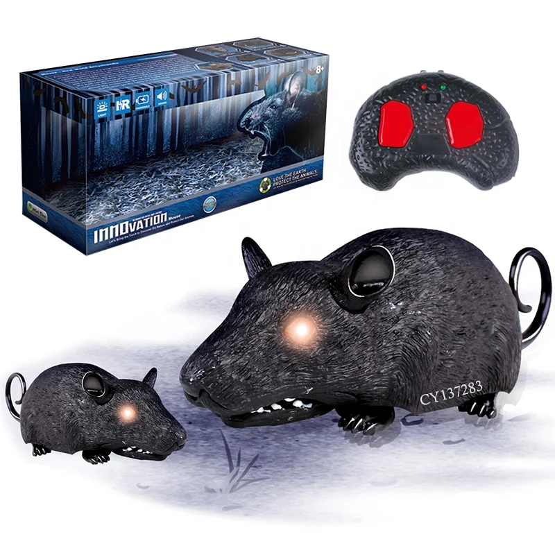 Simulation RC Electronic Rat Remote Control Mouse Cat Toy Mice With Light and Real Sound