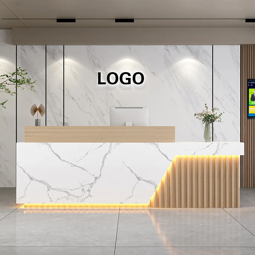 Classy Reception Desk Beauty Salon Reception Desk White Luxury Hotel Office Furniture Wooden Reception Desk
