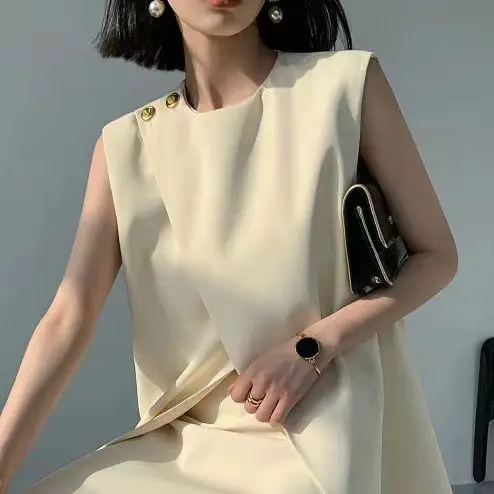 2023 High Quality Fall Latest Women Clothing Sleeveless Ladies Top Vest and Skirt Two Pieces Sets  Fashion Women Outfits