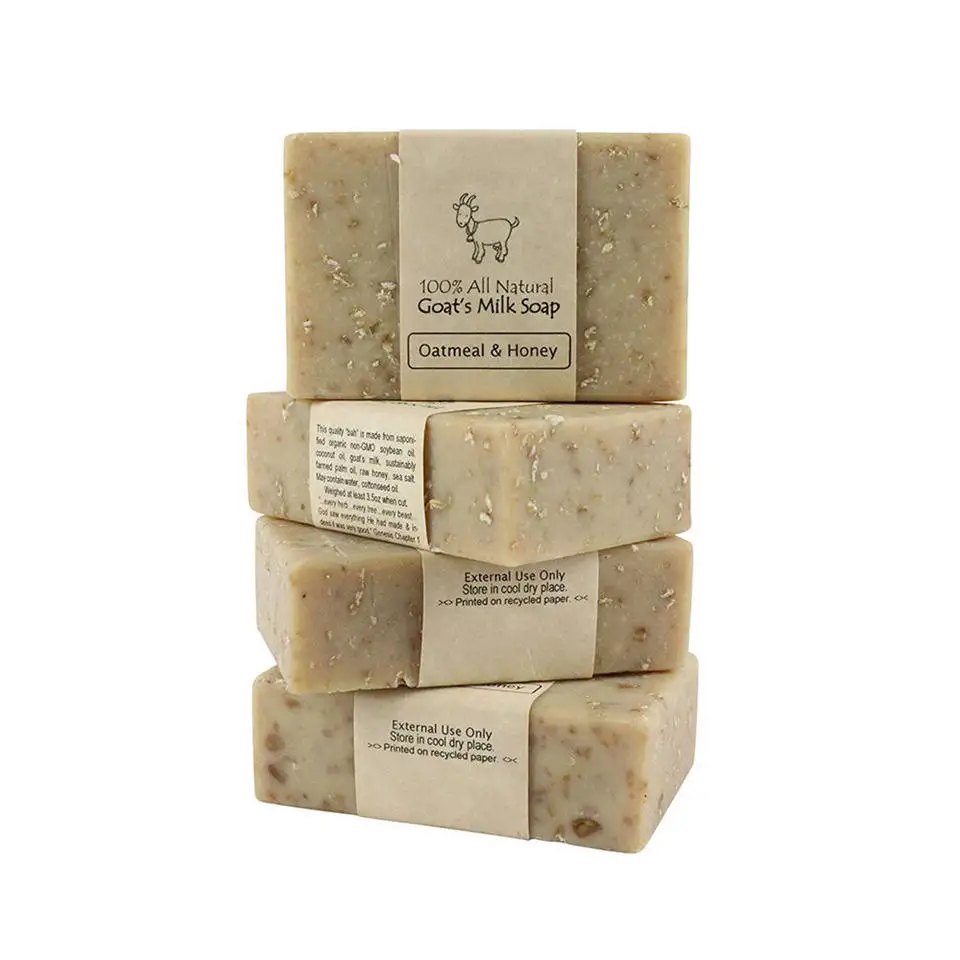 Wholesale Private Label Natural Organic Handmade Oatmeal Honey Goat Milk Soap Base