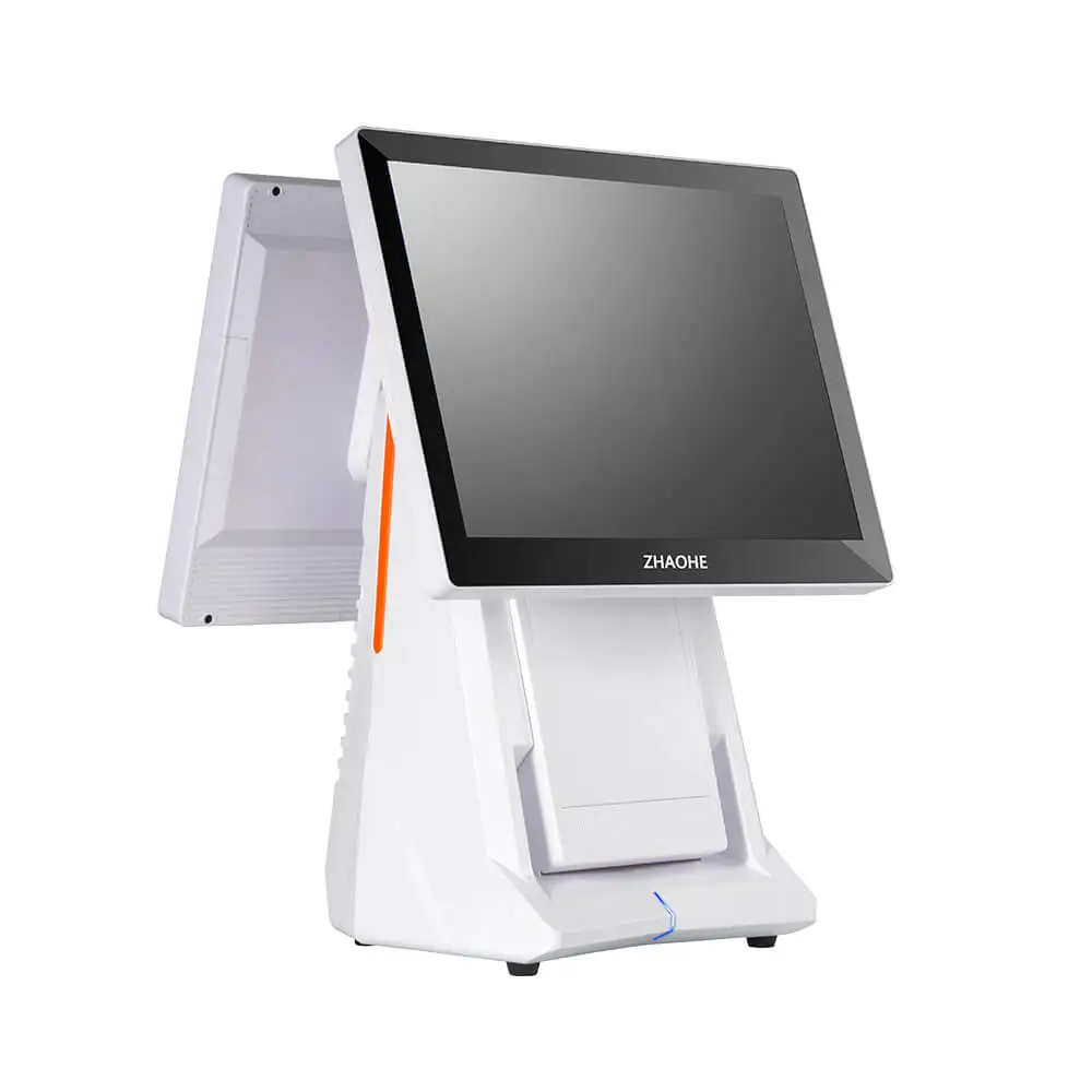 15inch dual screen pos systems with high quality windows 10 pro terminal pos for supermarket