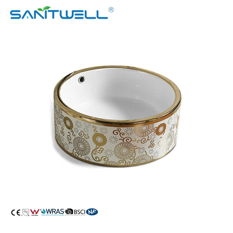 2024 Bath Sink Popular Style Art Basin Bathroom Design Painting Bowl Bathroom Sink Colors Basin