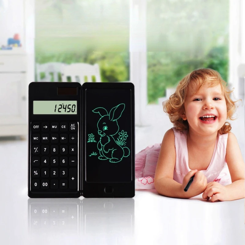 Student Solar  Calculator Writing Tablet Portable Smart LCD Graphics Handwriting Pad Board drawing tablet