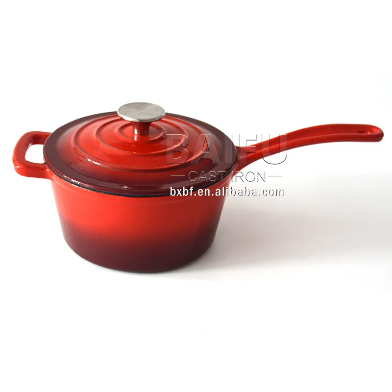 Manufacturer Direct Supply Household Cast Iron Enamel Milk Pot Customizable Cast Iron Cooking Sauce Pot