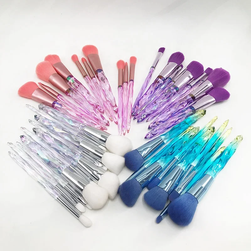 Makeup Brushes Set Cosmetic Powder Eye Shadow Foundation Blush Blending Beauty Holographic Make Up Brushes with Custom Box