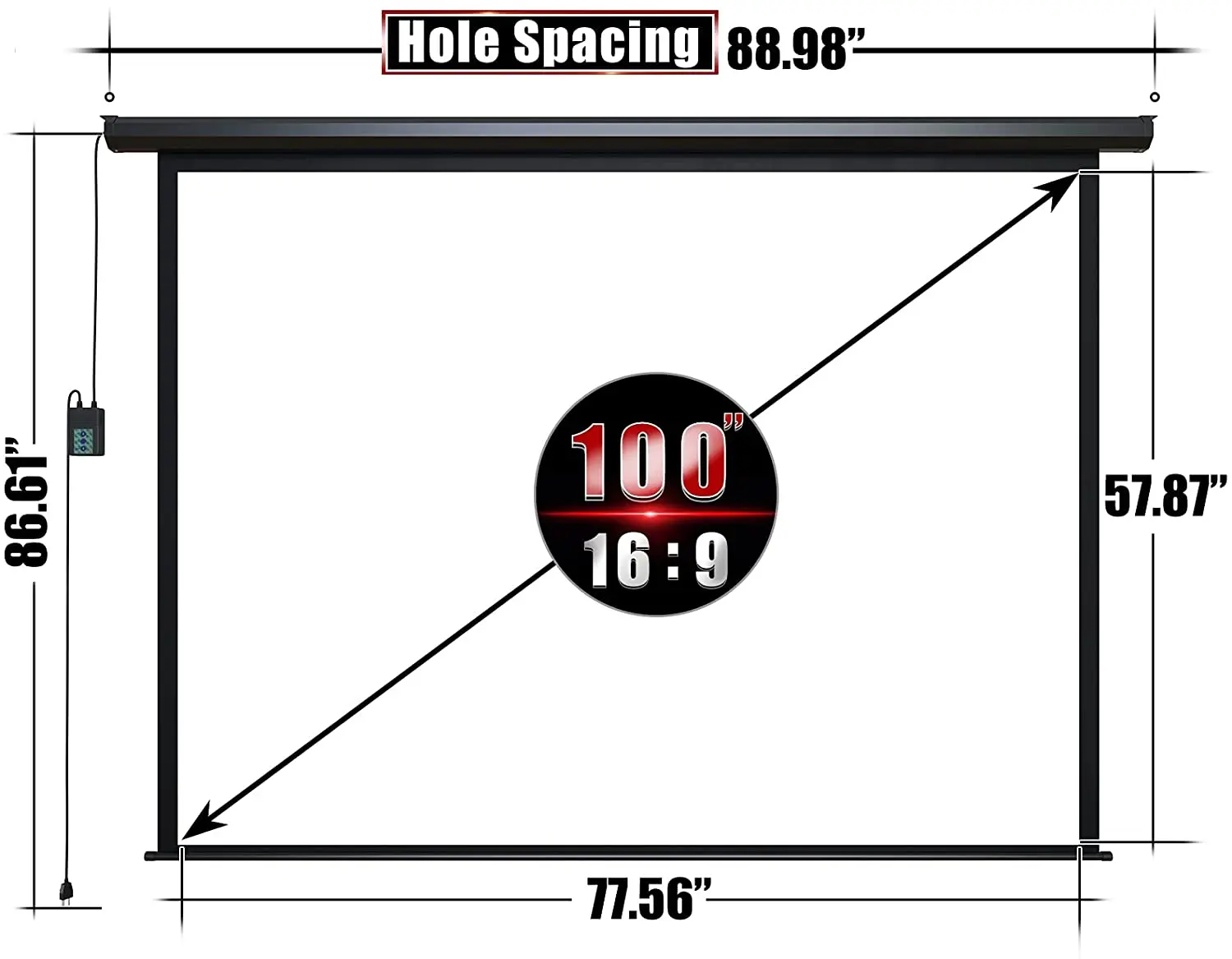 Cheerlux электрический проектор экран 4:3 100 дюймов