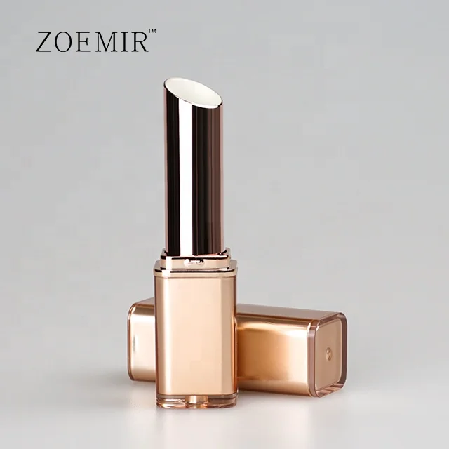 Gold Empty Lip Balm Tube Container Bottom Filling Custom Plastic Lipstick Tubes Filling From Bottom