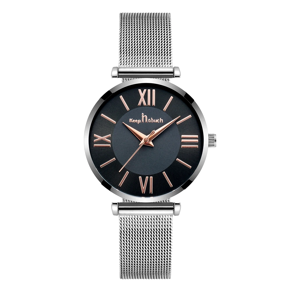 Japan Movt Quartz Stainless Steel Back Water Resistant Lady Wrist Watch Women