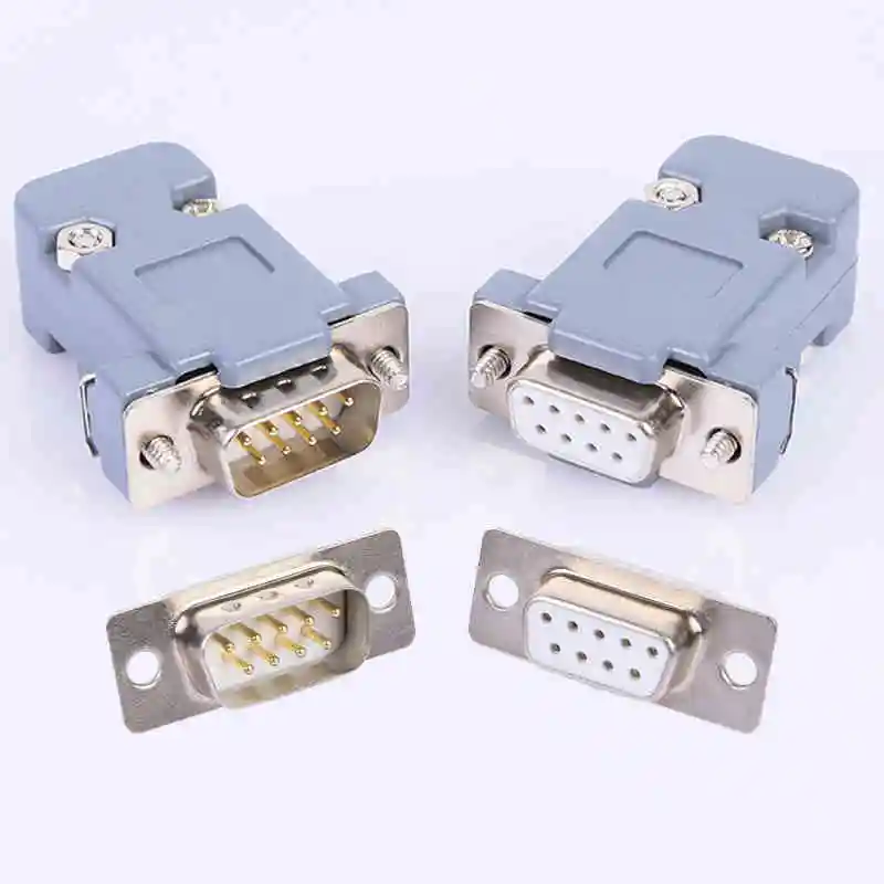 high quality RS232 D-SUB 9 pin DE9 DB9 VGA port white plastic male female waterproof connector