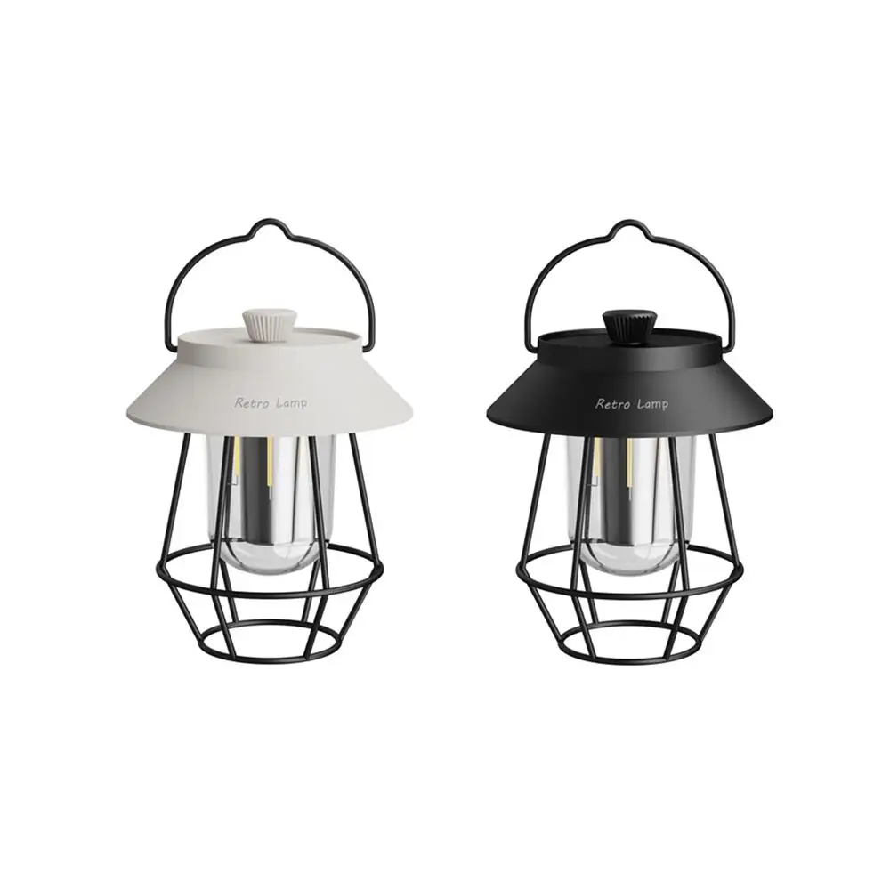 Hot Metal Tent Lamp Portable Rechargeable Camping Lamps LED Outdoor Hanging Lantern Night Light USB Charging