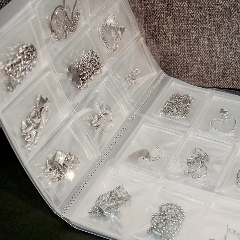 Plastic Transparent Dustproof Storage Bag Grids Anti oxidation Jewelry Storage Bag Packaging Display Jewelry Photo Album