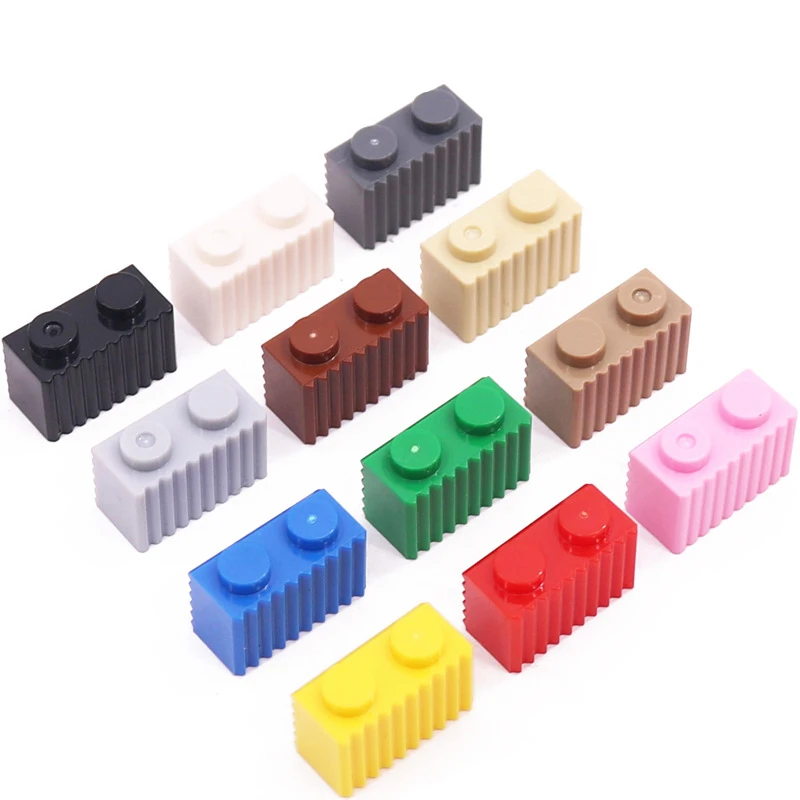 MOC кирпичи совместимые 2877 модифицированные 1x2 с решеткой рифленый профиль небольшие пластиковые аксессуары строительные блоки DIY модель игрушки