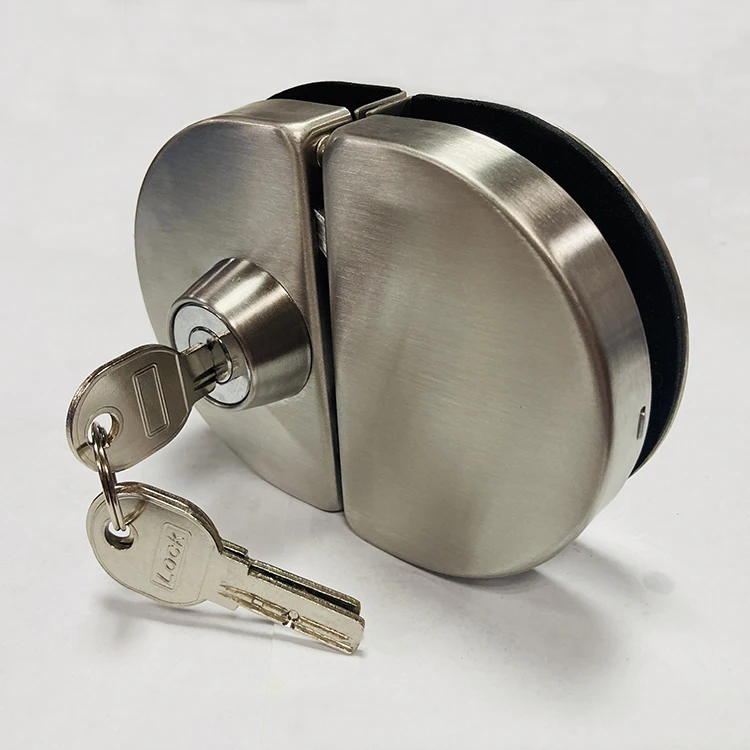 Stainless Steel Glass Sliding Door Patch Fittings Handle Lock with Keys,Knobs Hardware Accessories