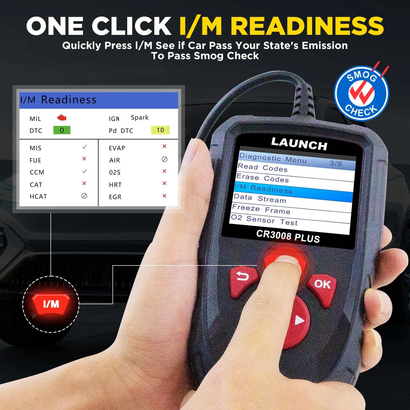 LAUNCH X431 CR3008 PLUS OBD2 Scanner Engine Code Reader OBD Car Diagnostics Tool Free Update ODB2 Automotive Scanner