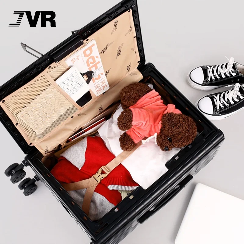 2020 Latest Aluminum Frame Trolley Hard Case Laptop Computer Bag Front Open PC Foldable Luggage