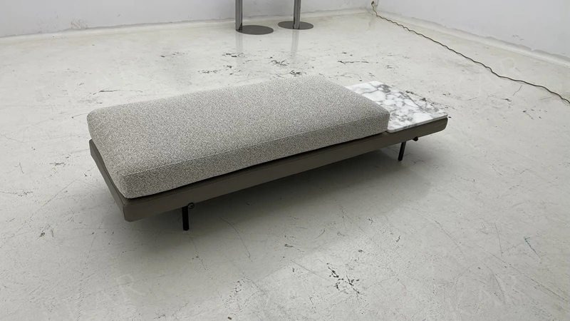 Modern Living Room Bench with Upholstered Seat and Wooden Legs