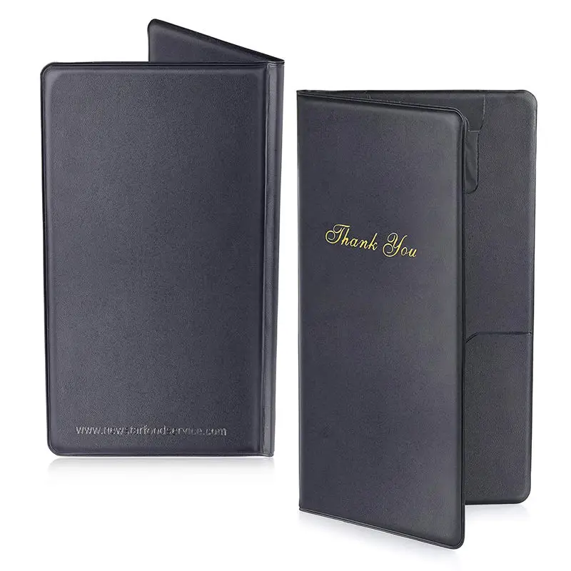 Wholesale Custom Logo PVC Restaurant Bill Folder PU Leather Bill Presenter Menu Holder For Hotel