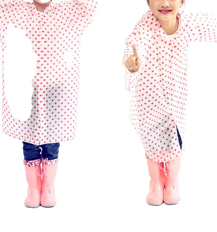 high quality Light weight  hooded cartoon printed Children raincoat for hiking outdoor