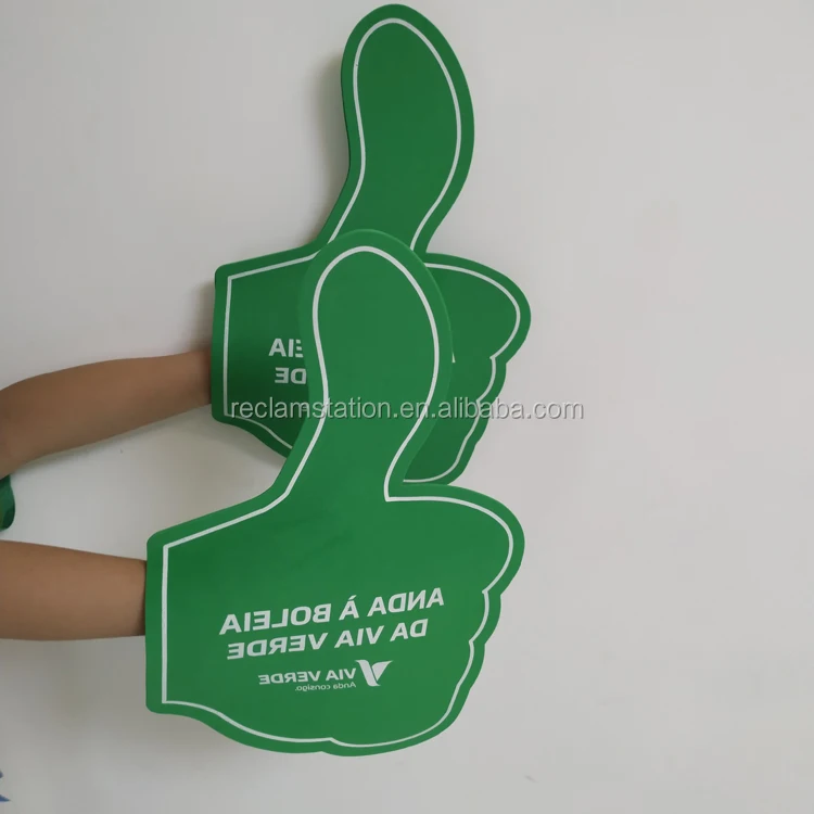 Высококачественные зеленые перчатки для пальцев из вспененного этилвинилацетата, рекламные варежки с индивидуальным дизайном