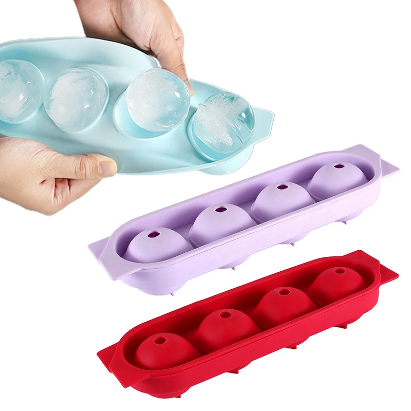 Summer cool juice beer whiskey ice cube tray bulk soft and safe food grade silicone ice tray cup shape circle ice tray with lid