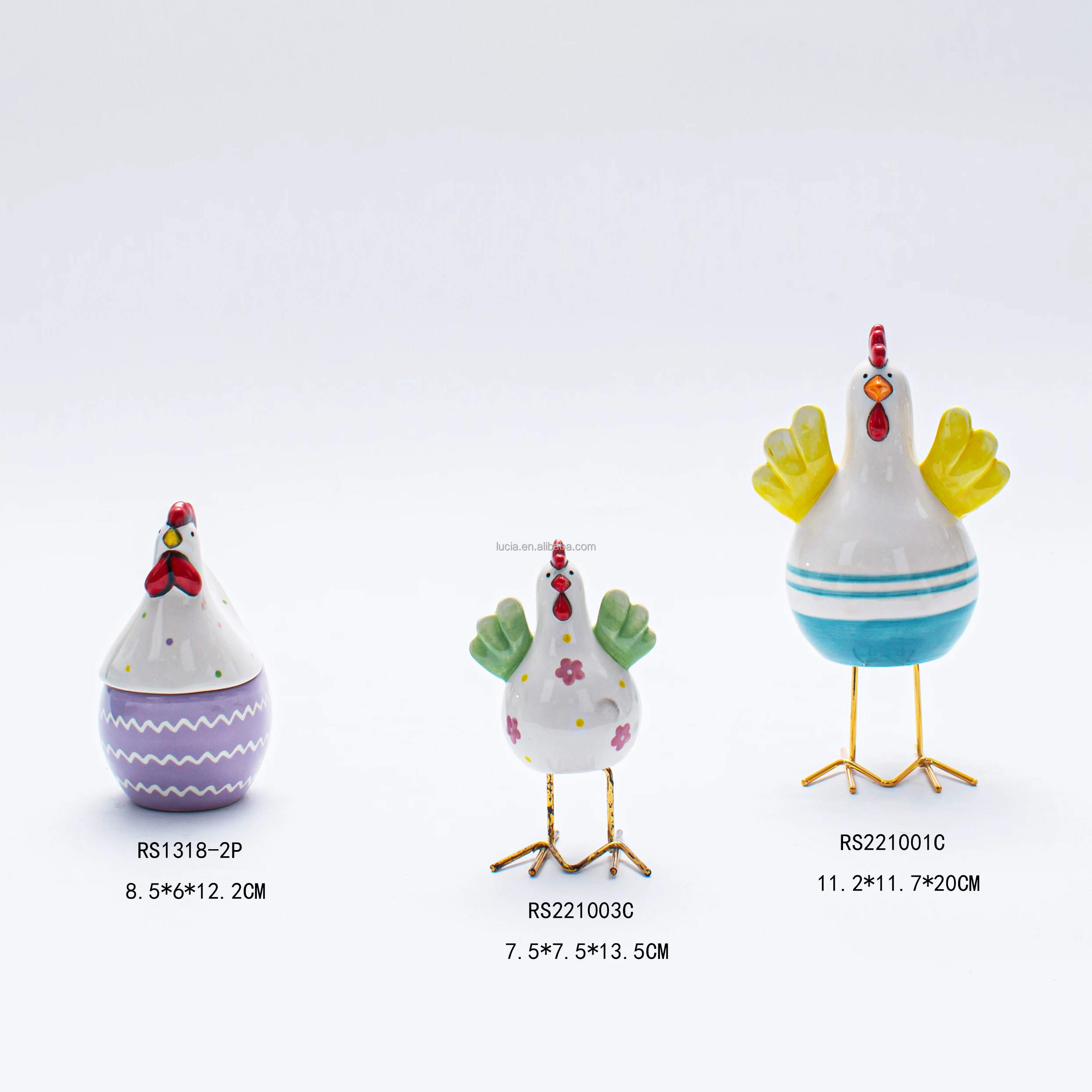 New Design Ceramic Easter Hen Figurine Unique Easter Ornament Easter Chicken Decoration