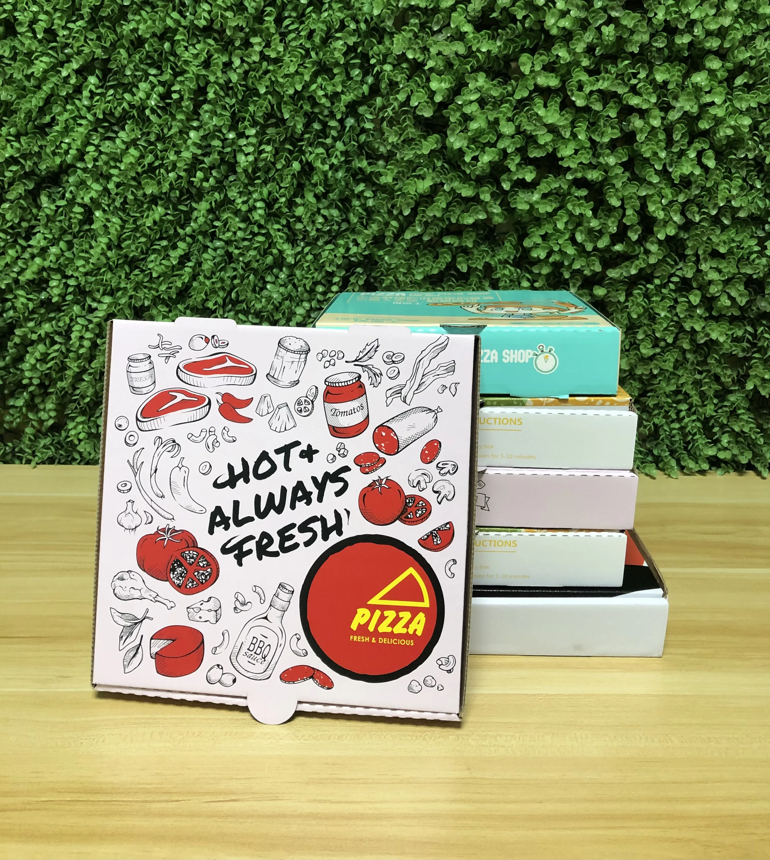 Cheap 10X10 Inches 12Inch 14Inch 16Inch Kraft Corrugated B-Flute Cardboard Brown Red Green Small Pizza Boxes