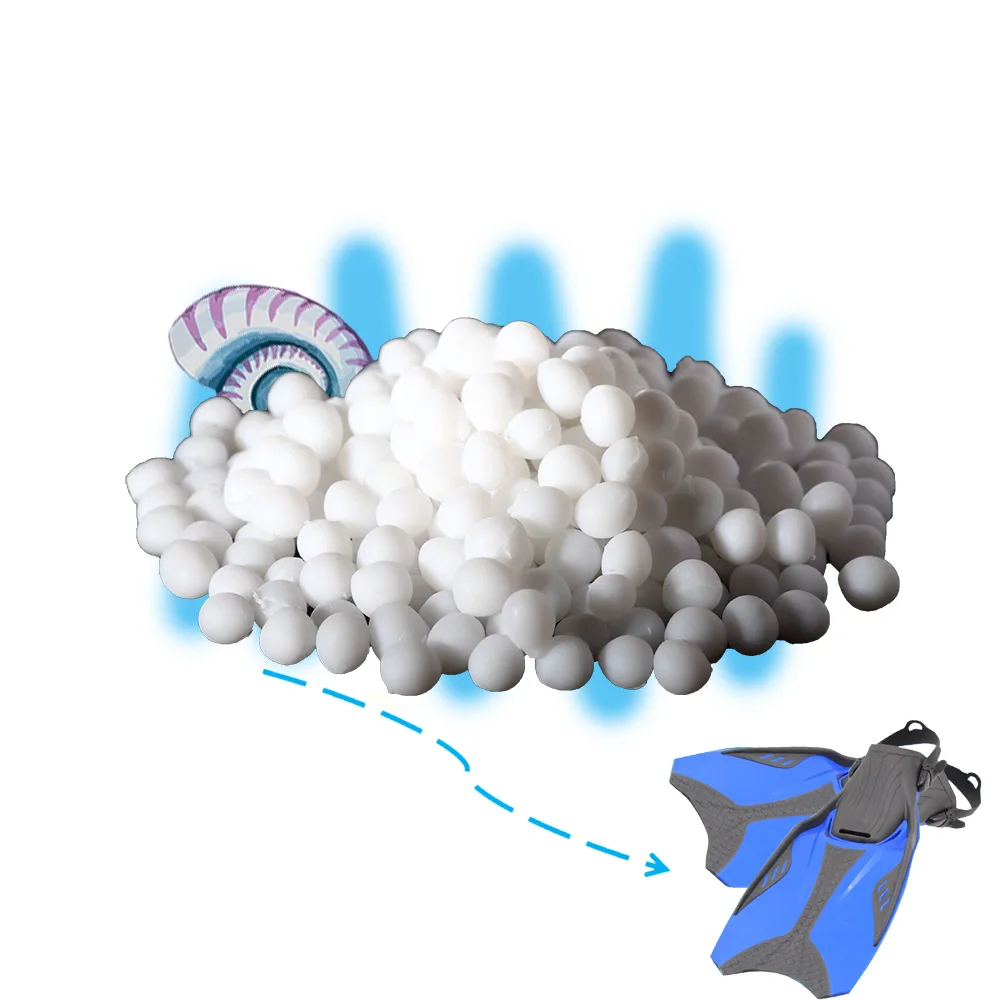 Sungallon Plastic Rubber Long Swim Fins Flippers with Tpe Tpr Raw Material Granules of Tpr tpu fabric