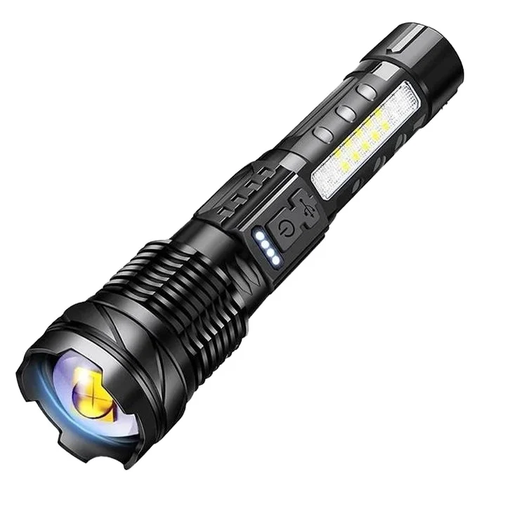 Outdoor Camping LED Tactical Flashlight 10000mAh Rechargeable Long Range Emergency Spotlight