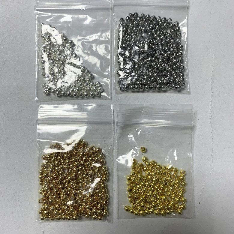 Glossy Loose Beads 4mm 14k 18k Gold Color-preserving 4 Colors Brass Spacer for Diy Jewelry