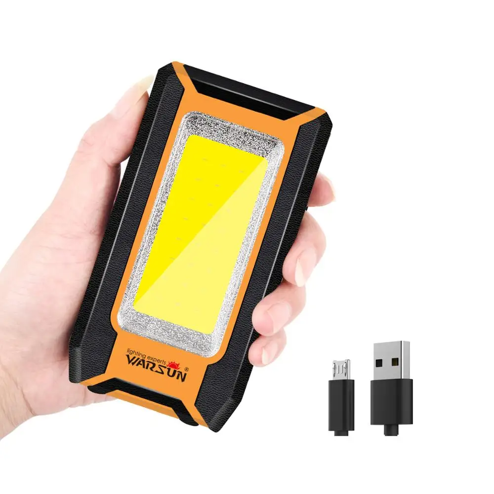 WARSUN Y39 outdoor portable LED car inspection light hook work lamp USB COB rechargeable work light with magnet