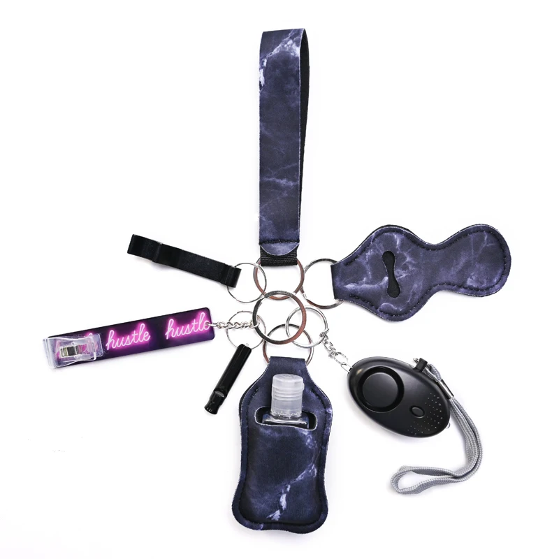 Window breaker Kit Personal Safety Protection Survival Alarm Key Chain Tool Luxury Self Defense Keychain Set for Women Girl