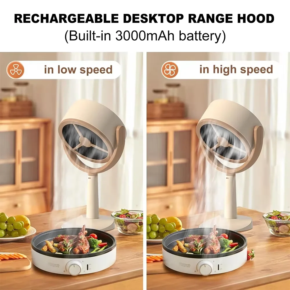 Large Suction Desktop Range Hoods Wireless Desktop Range Hood Portable Extractor Hood For Hot Pot BBQ