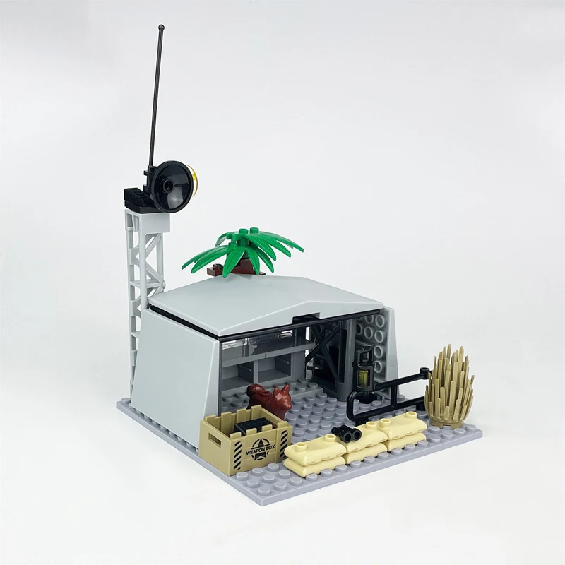 MOC Military Base Scene Building Block Toys Model Command Post Guard Tower Station DIY Creative Education toys for Kids